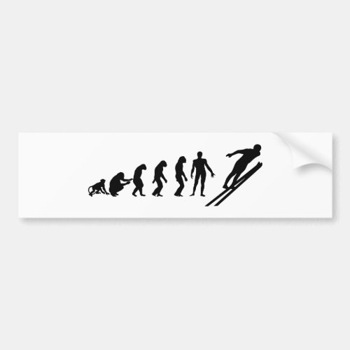 Lustiger Skispringer Evolution Bumper Sticker