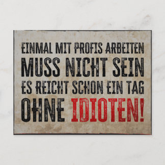 Lustiger Spruch über Arbeit und Kollegen Holiday Postcard