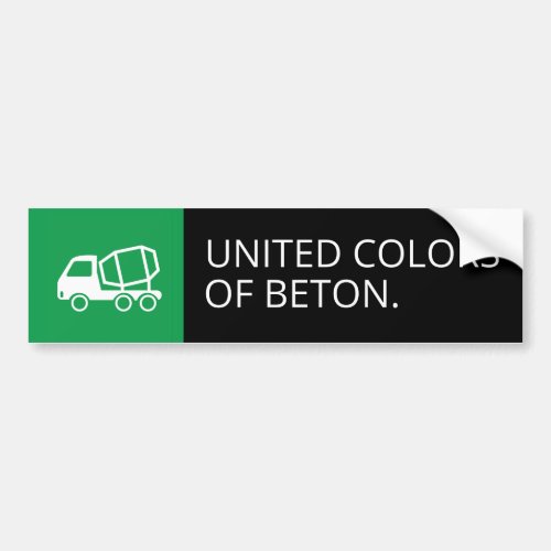Lustiger United Colors of Beton Satire  Bumper Sticker