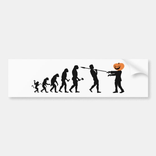 Lustiger Zombie Evolution Halloween Bumper Sticker
