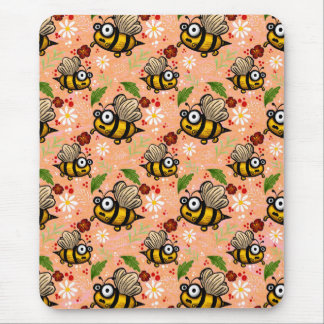 Lustiges Bienchen – helles orange Geschenkpapier T Mouse Pad