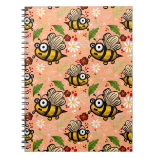 Lustiges Bienchen - zartes orange  Notizblock Plan Notebook