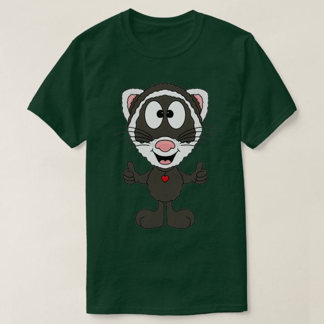 Lustiges Frettchen Ferret Herz Heart Liebe Love Ki T-Shirt (Design Front)