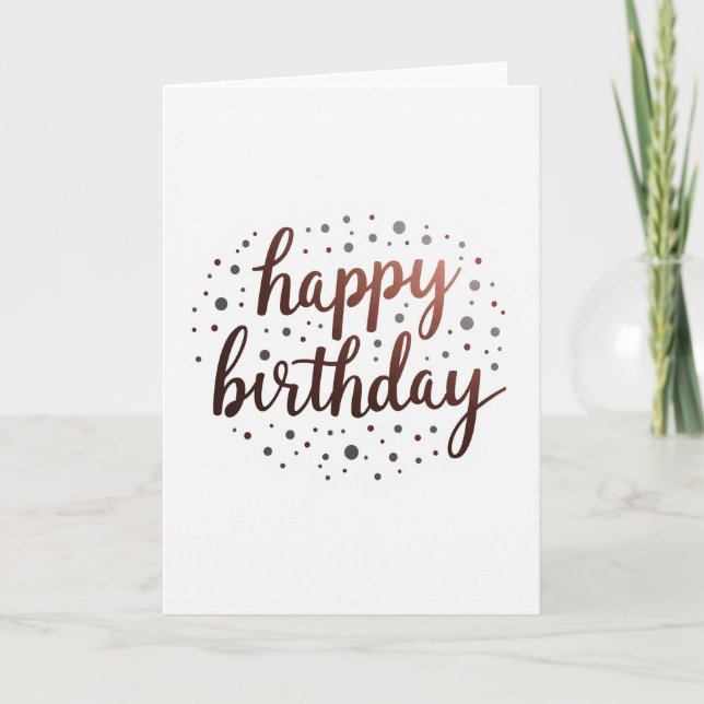 Lustrous Birthday Script Card (Front)