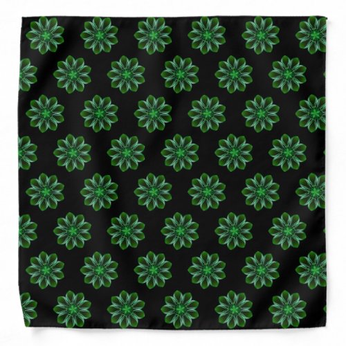 Lustrous Green Flower Bandana