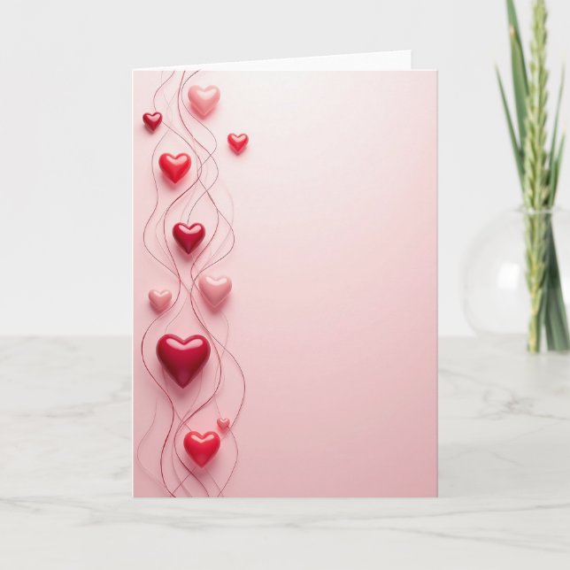 Lustrous Hearts Glitter Texture Card (Front)