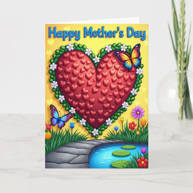 Lustrous Hearts Mothers Day Card (Front)