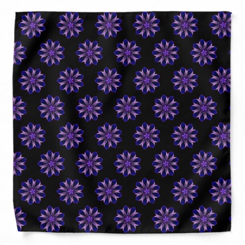 Lustrous Purple Blue Flower Bandana