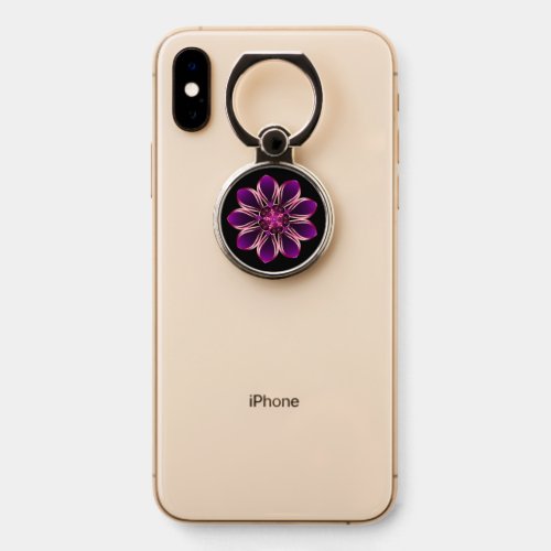 Lustrous Purple Pink Flower Phone Ring Stand