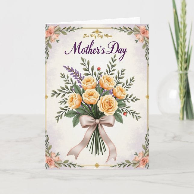 Lustrous Ribbon Mothers Day Card (Front)