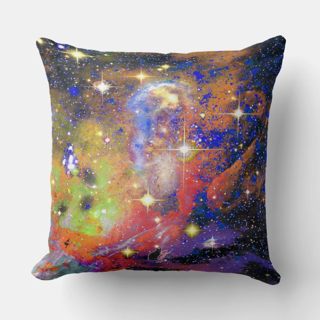 Lustrous Star Field Throw Pillow (Front)