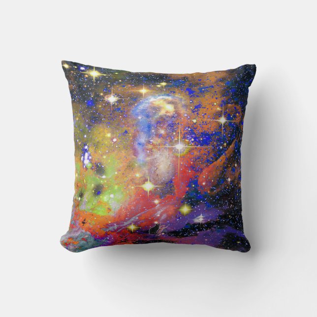 Lustrous Star Field Throw Pillow (Front)