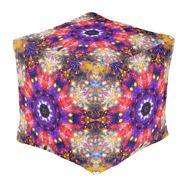 Lustrous Stellar Kaleid Pouf (Angled Front)