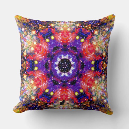 Lustrous Stellar Kaleid Throw Pillow