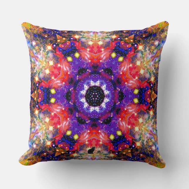 Lustrous Stellar Kaleid Throw Pillow (Front)