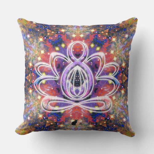 Lustrous Zen Lotus Throw Pillow