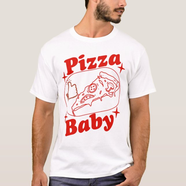 Lusy pizza design with thumbs high T-Shirt (Front)