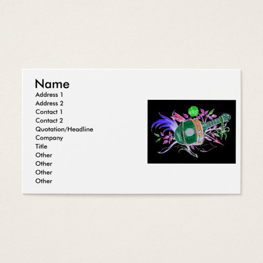 Lute and Plants, Pink inversion Business Card