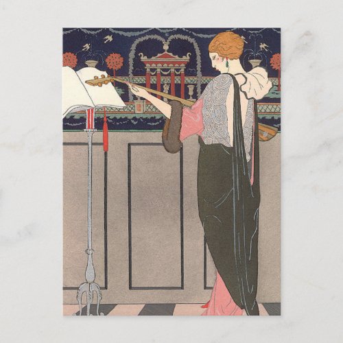 Lute Player by George Barbier Postcard