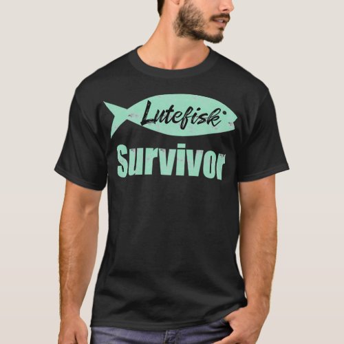 Lutefisk Survivor Funny Scandinavian Fishing T_Shirt