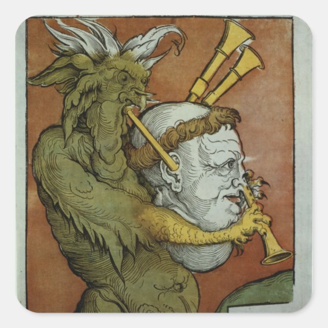Luther as the Devil's Bagpipes, c.1535 Square Sticker (Front)