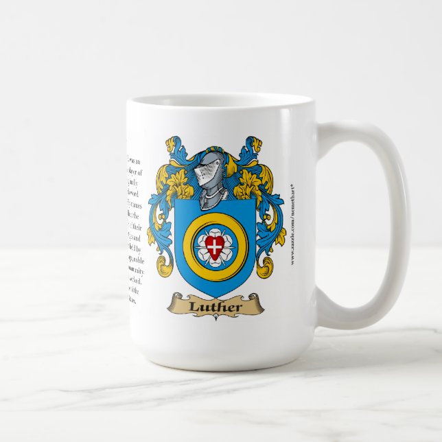 Luther Family Coat of Arms Coffee Mug (Right)