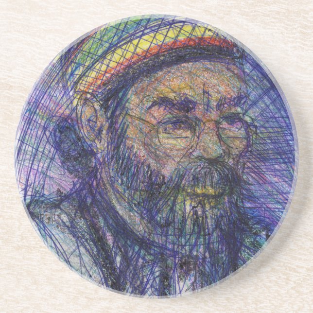 Luther Hampton Self Portrait Drink Coaster (Front)