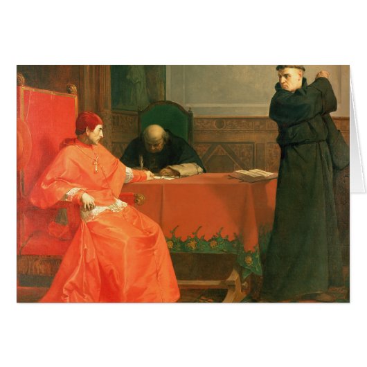 Luther in front of Cardinal Cajetan Cards (Front Horizontal)