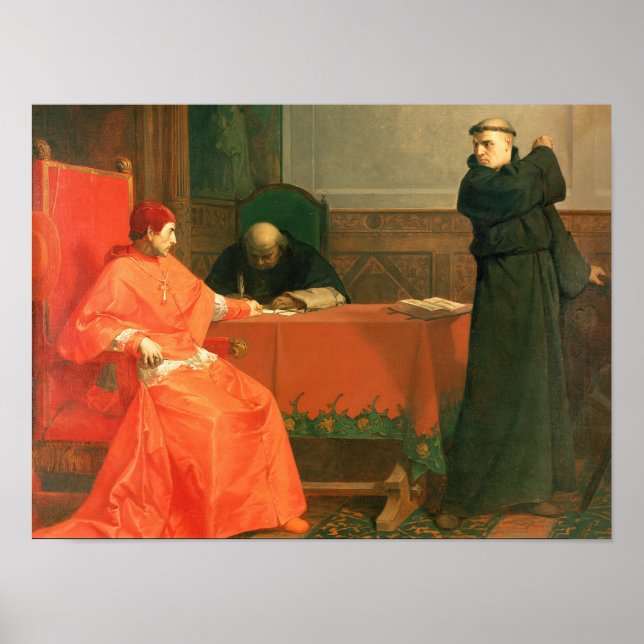 Luther in front of Cardinal Cajetan Poster (Front)