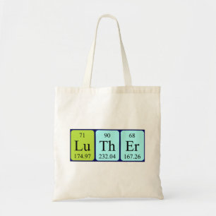 Luther periodic table name tote bag