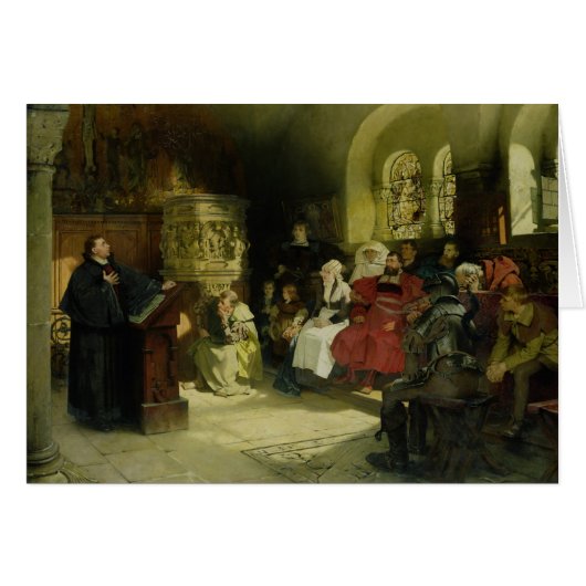 Luther Preaches using his Bible Translation Cards (Front Horizontal)