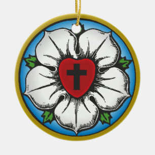 luther rose ceramic ornament