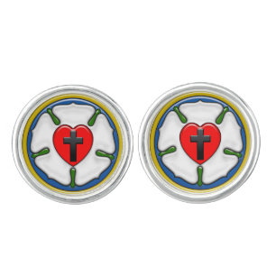 Luther Rose Embossed-Look Cufflinks