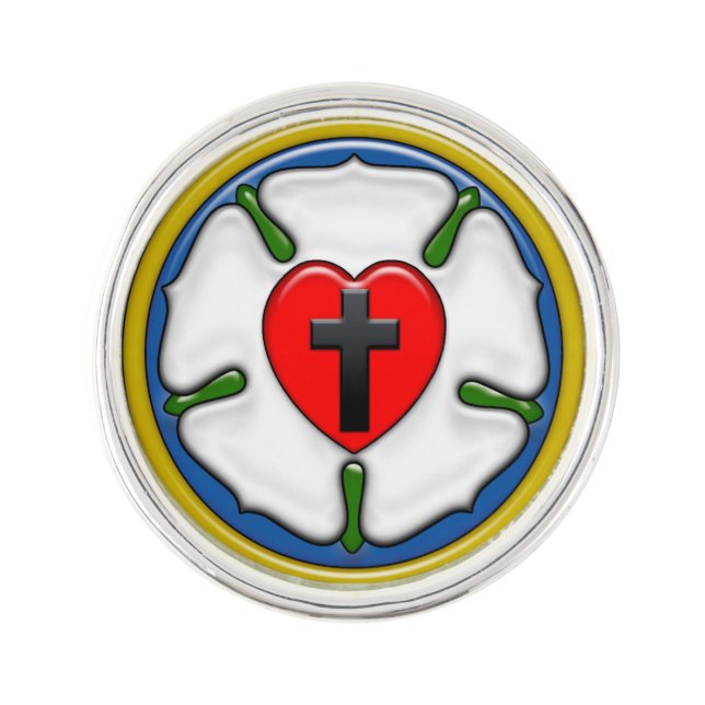 Luther Rose Embossed-Look Lapel Pin (Front)