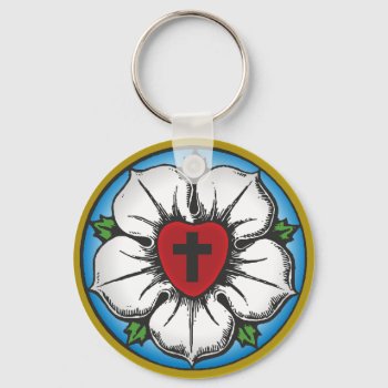 Luther Rose Keychain by Jesus_preachers at Zazzle