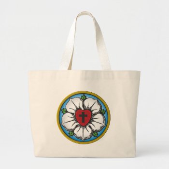 Luther Rose Large Tote Bag by Jesus_preachers at Zazzle