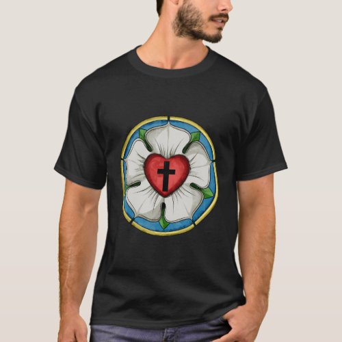 Luther Rose Seal Lutheran Symbol Christian Cross T_Shirt