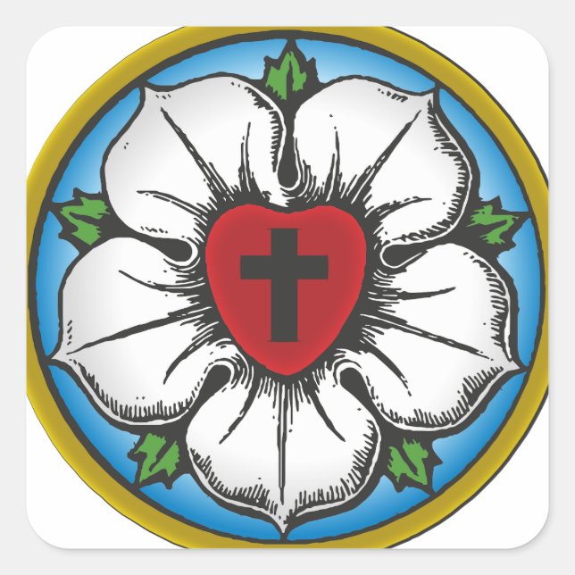 luther rose square sticker (Front)