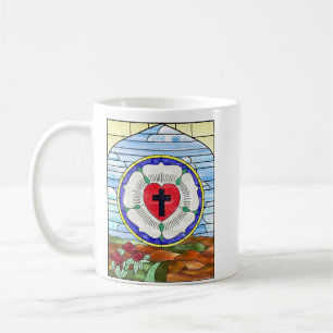 Luther Rose Stained Glass Coffee Mug