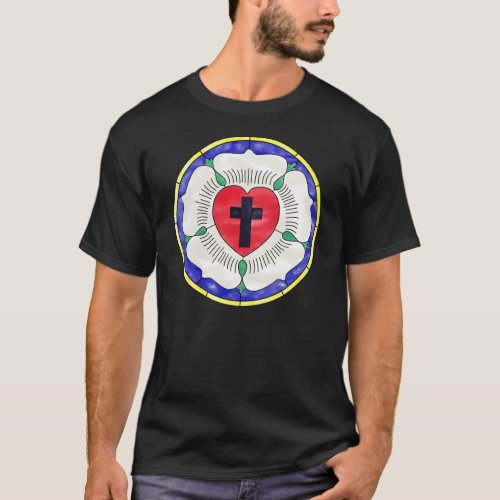 Luther Rose Stained Glass Window T_Shirt