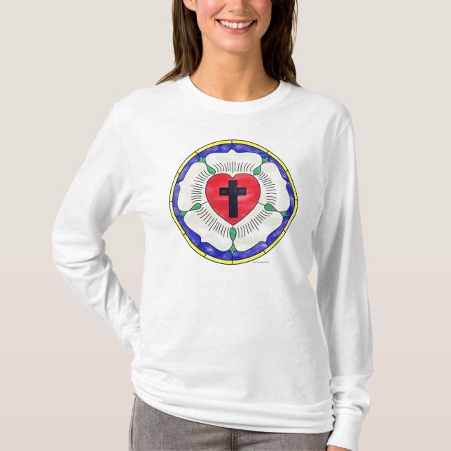 Luther Rose Stained Glass Window T-Shirt (Front)