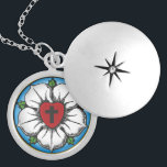 Luther’s Rose Locket Necklace<br><div class="desc">Lutheran Rose symbol.</div>