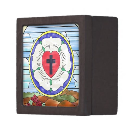 Luther Seal Stained Glass Window Keepsake Box Zazzle