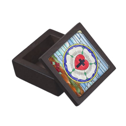 Luther Seal Stained Glass Window Keepsake Box Zazzle