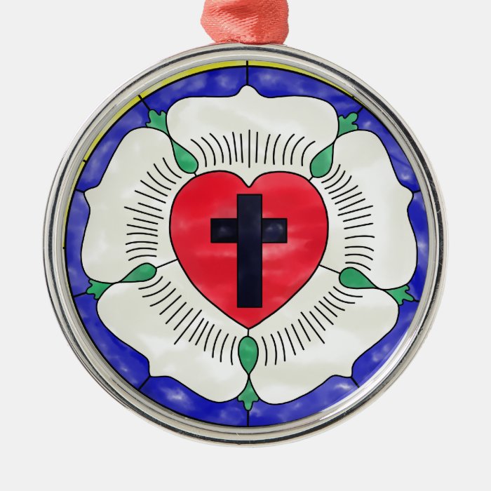Luther Seal Stained Glass Window Metal Ornament Zazzle