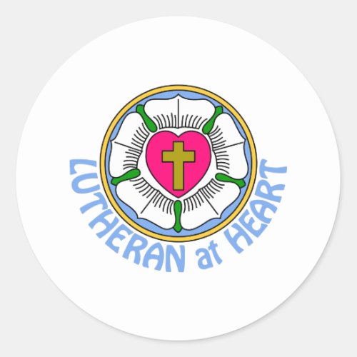 Lutheran At Heart Classic Round Sticker