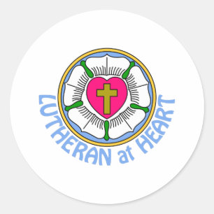 Lutheran At Heart Classic Round Sticker