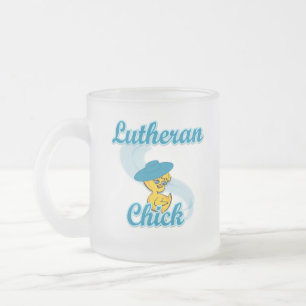 Lutheran Chick #3 Frosted Glass Coffee Mug