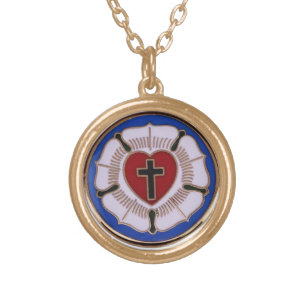 Lutheran Church Cufflinks Gold Plated Necklace