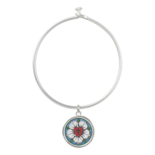 Lutheran Rose Bangle Bracelet (Front)